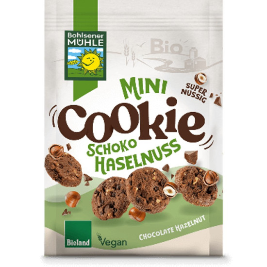 BIO piškoti cookie mini s čokolado in lešniki, 125g