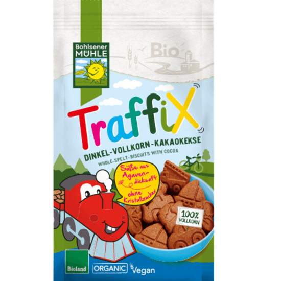 BIO pirini keksi s čokolado Traffix, 150g