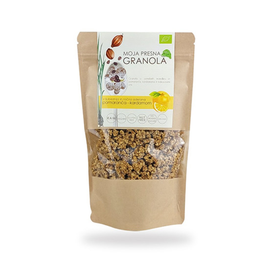 BIO presna granola s pomarančo in kardamomom, 230g