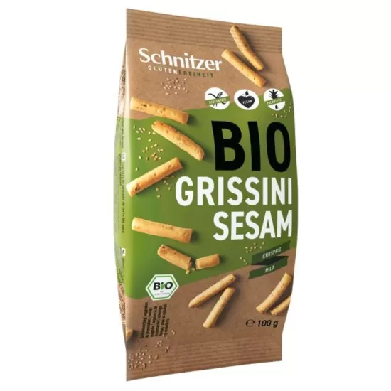 BIO mini grisini s sezamom brez glutena, 100g