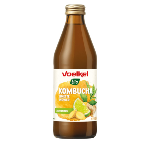 BIO napitek kombucha z limeto in ingverjem, 0,33l