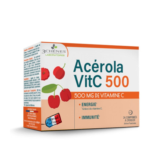 Acerola 500, prehransko dopolnilo s C vitaminom, 24 pastil